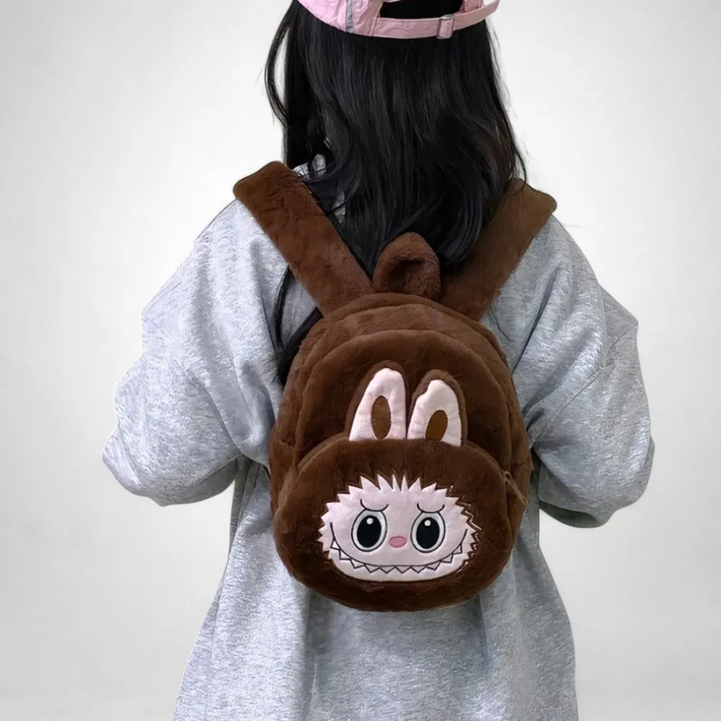 Sac à dos style Labubu en peluche