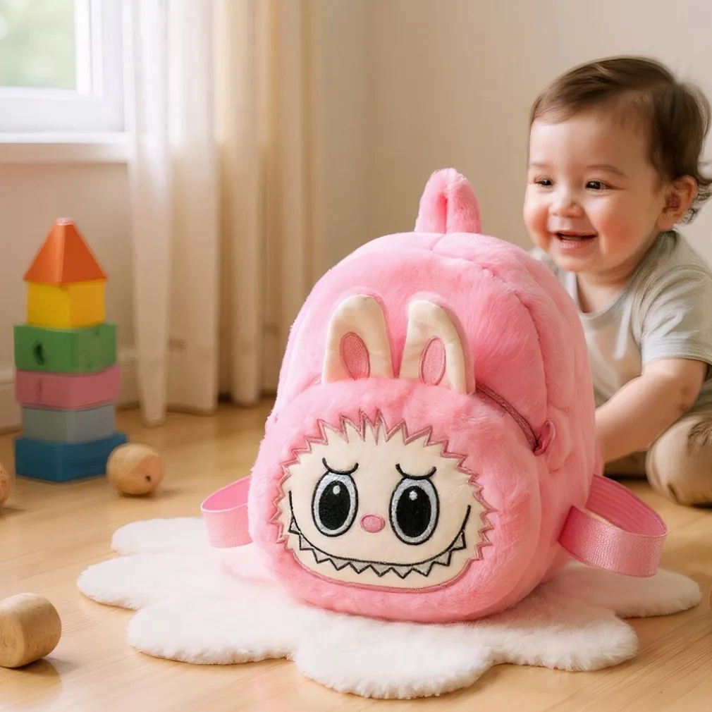 Sac à dos style Labubu en peluche