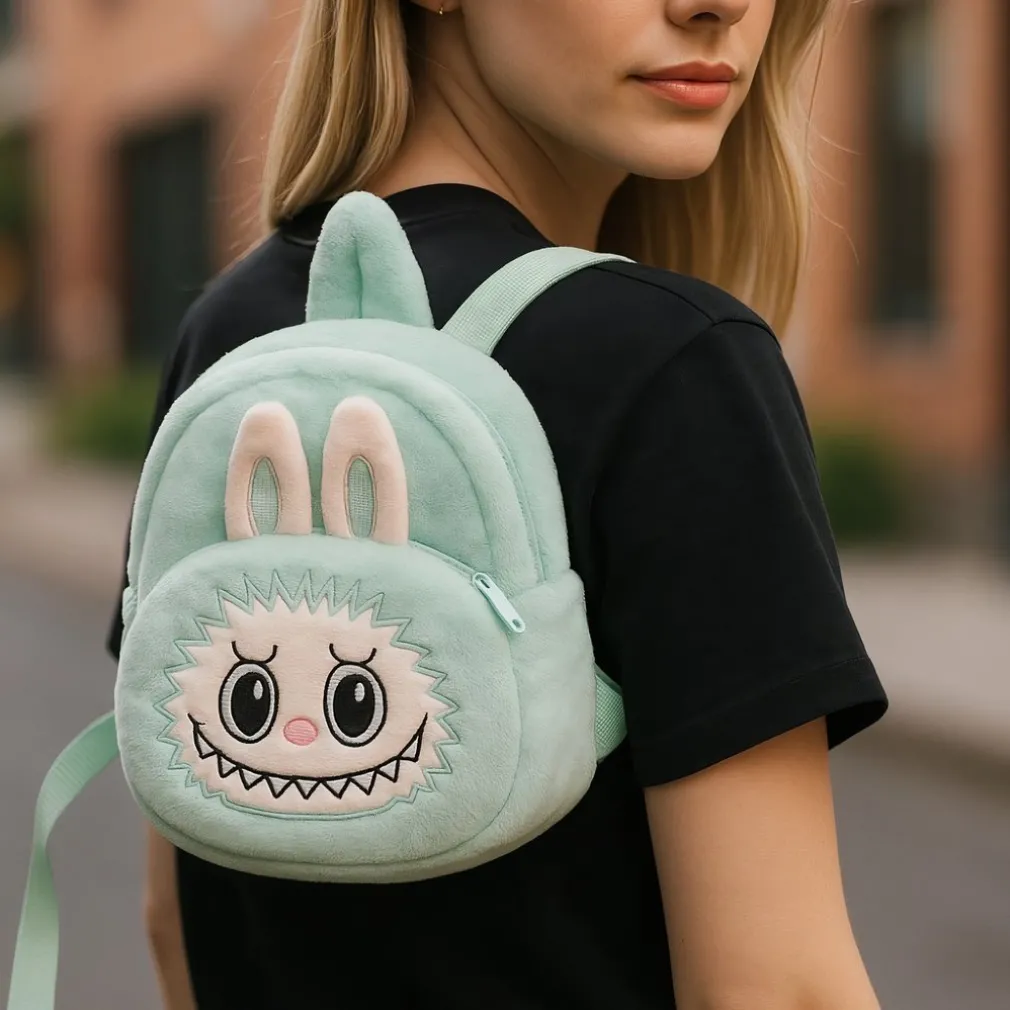Sac à dos style Labubu en peluche