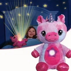 Veilleuse peluche licorne rose